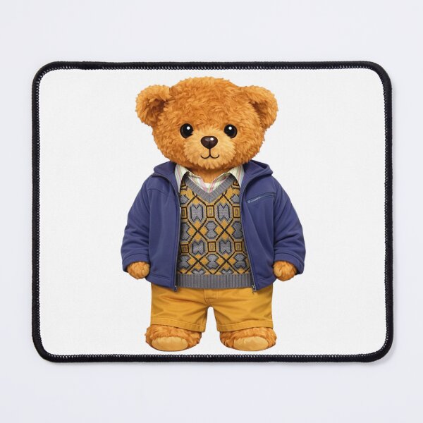 Item preview, Cute Preppy Bear in Purple Jacket and Fair Isle Vest Illustration designed and sold by CuteBear87.