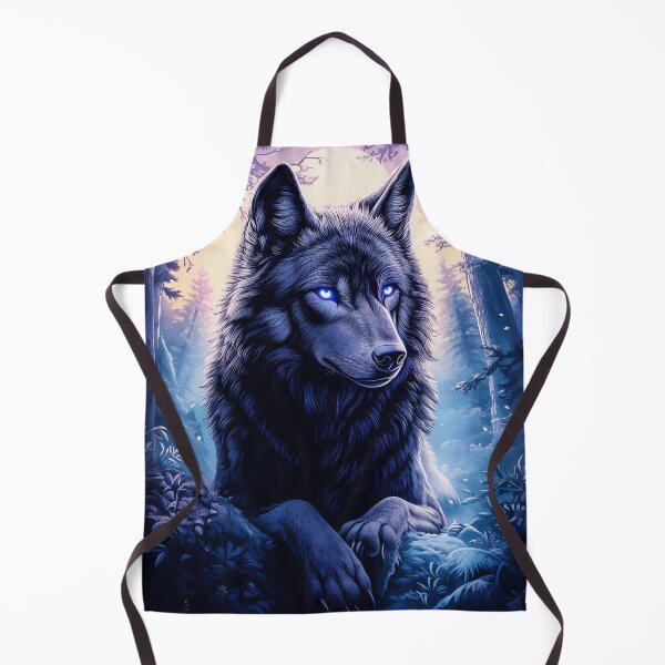 Item preview, Wolf with glowing blue eyes in forest designed and sold by PetsArt.