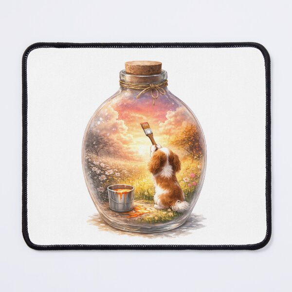 Item preview, Worlds in a Bottle – Artist Cavalier King Charles Spaniel – Sunset Miniature World (Blenheim) designed and sold by SakuraWaStyle.