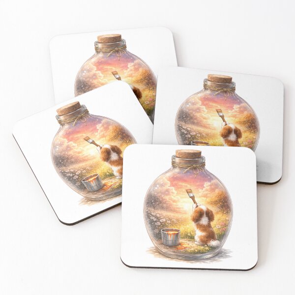 Item preview, Worlds in a Bottle – Artist Cavalier King Charles Spaniel – Sunset Miniature World (Blenheim) designed and sold by SakuraWaStyle.