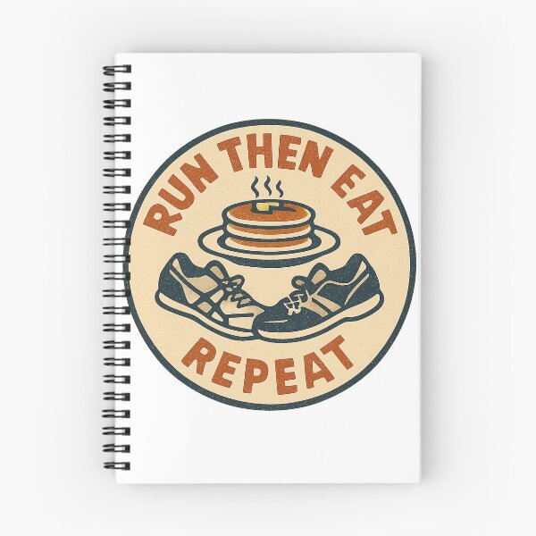 Item preview, Run Then Eat Repeat Funny Running Food Badge designed and sold by Roseyteedesigns.