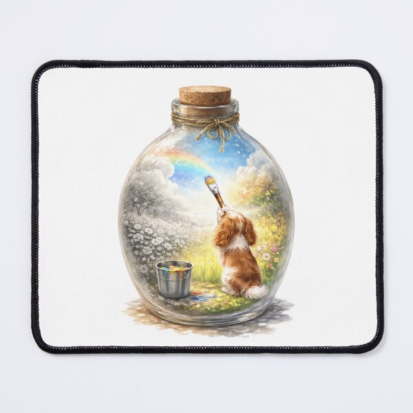 Item preview, Worlds in a Bottle – Artist Cavalier King Charles Spaniel – Rainbow Miniature World (Blenheim) designed and sold by SakuraWaStyle.