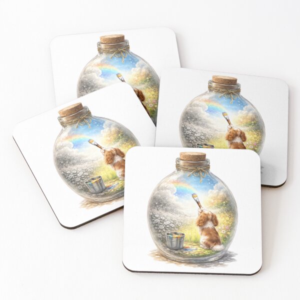 Item preview, Worlds in a Bottle – Artist Cavalier King Charles Spaniel – Rainbow Miniature World (Blenheim) designed and sold by SakuraWaStyle.