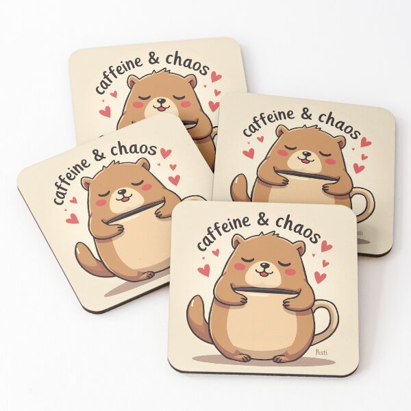 Artikelvorschau, Kawaii Capybara umarmt riesigen Kaffeebecher entworfen und verkauft von MY CREATIVE SHOP.