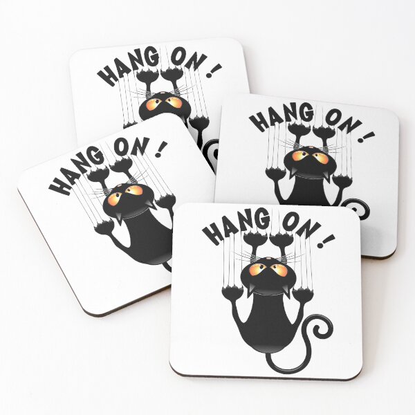 Item preview, "HANG ON !" Funny Cat Meme Hanging on designed and sold by BluedarkArt.