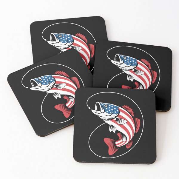 Item preview, Bass Fishing Fish American Flag Patriotic Fourth of July designed and sold by dischodetino.