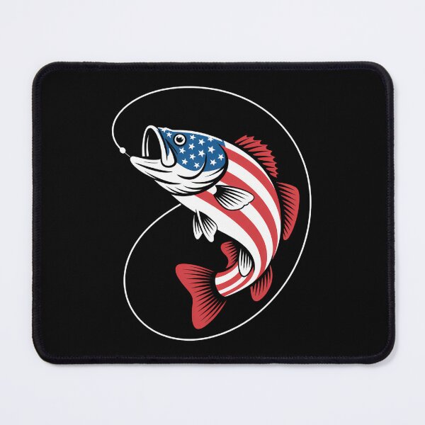 Item preview, Bass Fishing Fish American Flag Patriotic Fourth of July designed and sold by dischodetino.