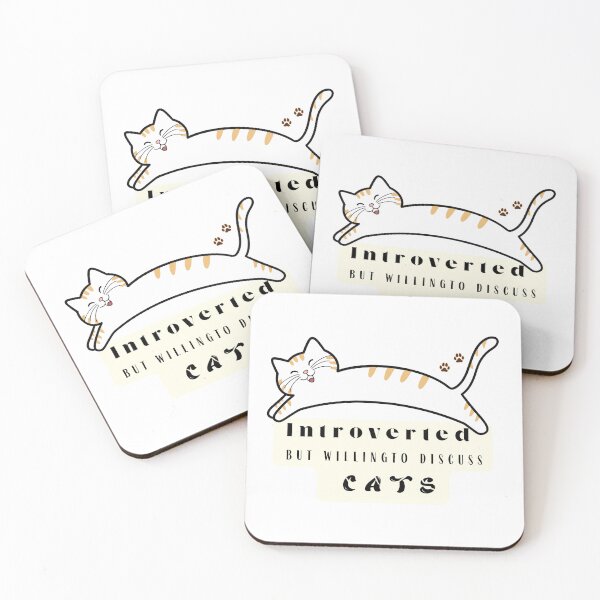 Item preview, Introverted But Willing To Discuss Cats Funny Cat Lover Cute Cat T-Shirt designed and sold by Soul Ink.