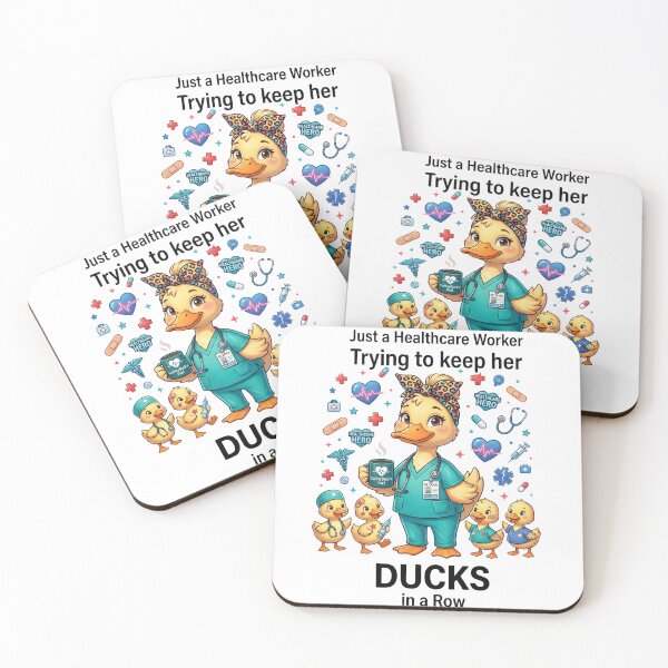 Item preview, Just a Healthcare Worker Trying to Keep Her Ducks in a Row – Cute Nurse Duck Design designed and sold by Winarrts.