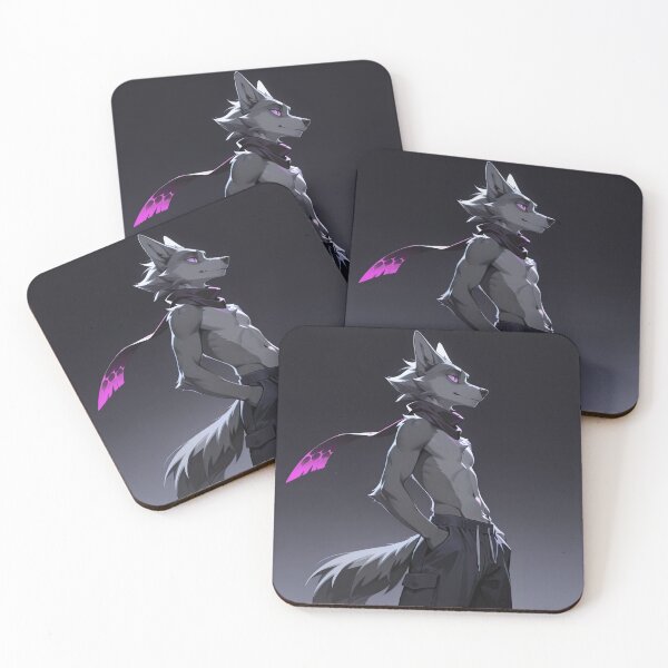 Item preview, Anthro Wolf Neon Accent | Furry Art Dark Minimal Cyber Aesthetic designed and sold by LexYote.