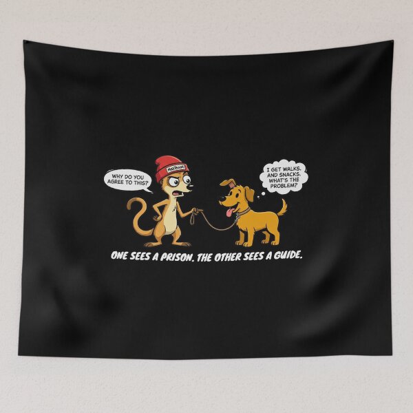 Item preview, MaXiBoOM Meerkat vs Dog – Freedom or Security? designed and sold by mAXiBoOM.