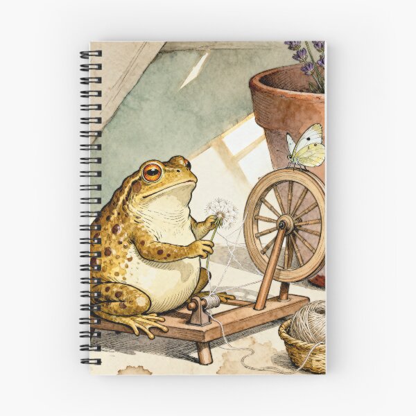 Item preview, Spinning Toad Cottagecore - Cozy Frog Art designed and sold by PictorialWhimsy.