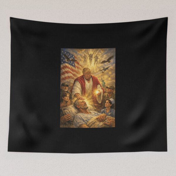 Item preview, Trump Jesus Divine Leader Meme, Patriotic Healing Scene, Funny Political designed and sold by SanipepaVase.