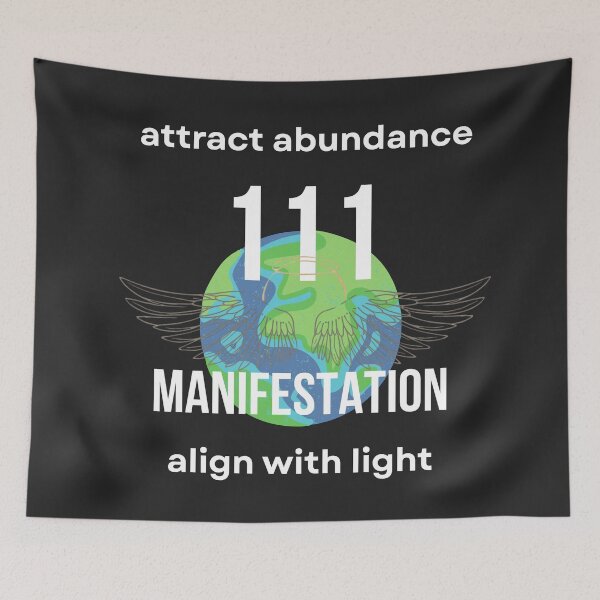 Item preview, 111 Manifestation Angel Number – Attract Abundance, Align With Light Spiritual Manifestation Typography Design designed and sold by CosmicQuietLab.