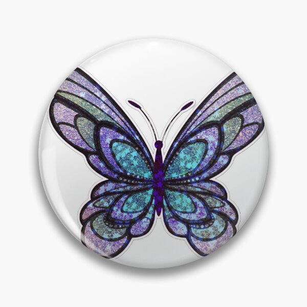 Item preview, ​Sparkling Teal and Lavender Glitter Butterfly designed and sold by Madhav Creations Studio.