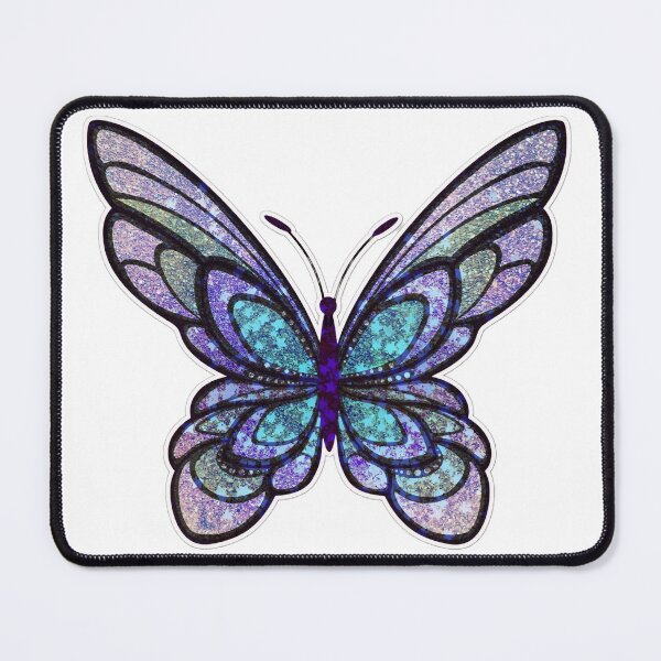 Item preview, Sparkling Teal and Lavender Glitter Butterfly designed and sold by Madhav Creations Studio.
