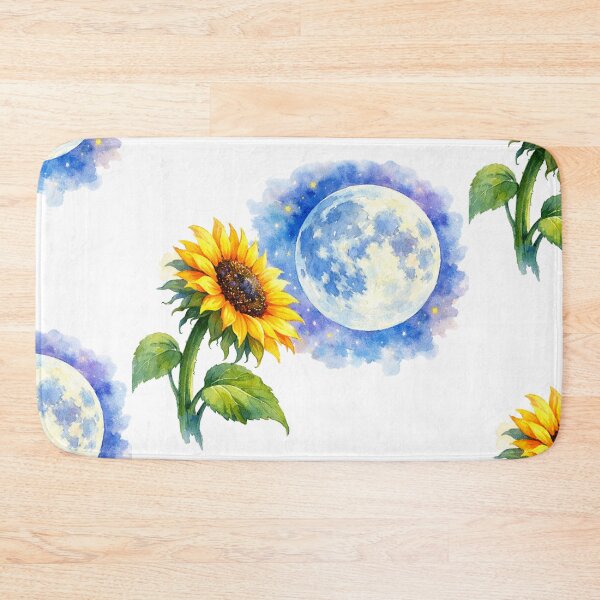 Item preview, Sunflower and Full Moon Watercolor Art designed and sold by TessaraDesigns.