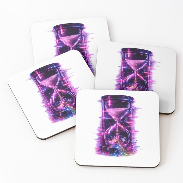 Item preview, Glitch Hourglass Neon RGB – Cyberpunk Time Distortion   designed and sold by unglaublichGut.