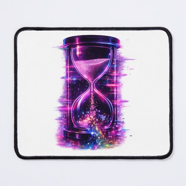 Item preview, Glitch Hourglass Neon RGB – Cyberpunk Time Distortion   designed and sold by unglaublichGut.
