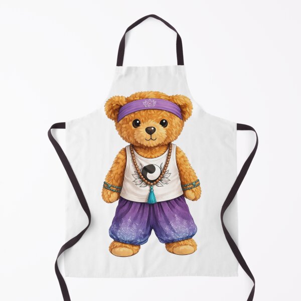 Item preview, Zen Yoga Teddy Bear in Purple Harem Pants and Yin Yang Tank Top designed and sold by CuteBear87.
