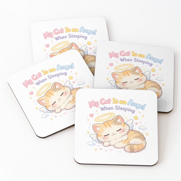 Item preview, My Cat Is an Angel When Sleeping Cute Cat Lover Gift Kawaii Kitten designed and sold by MarekoraStudio.