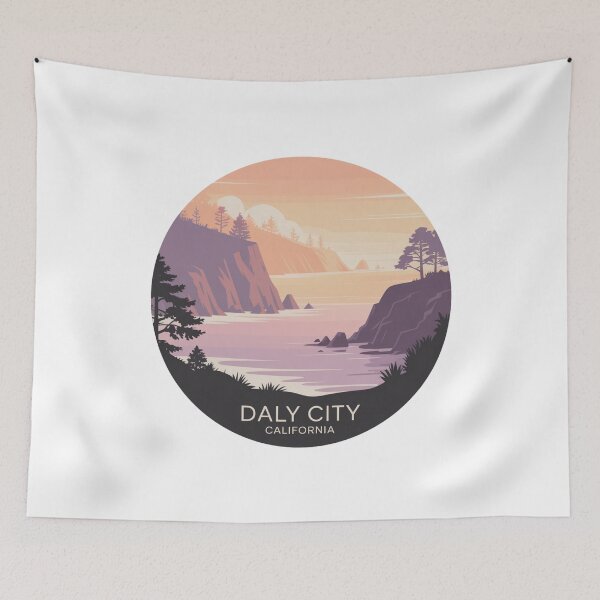 Item preview, Daly City California: Cliffs & Pines Illustration designed and sold by CircinusStore.