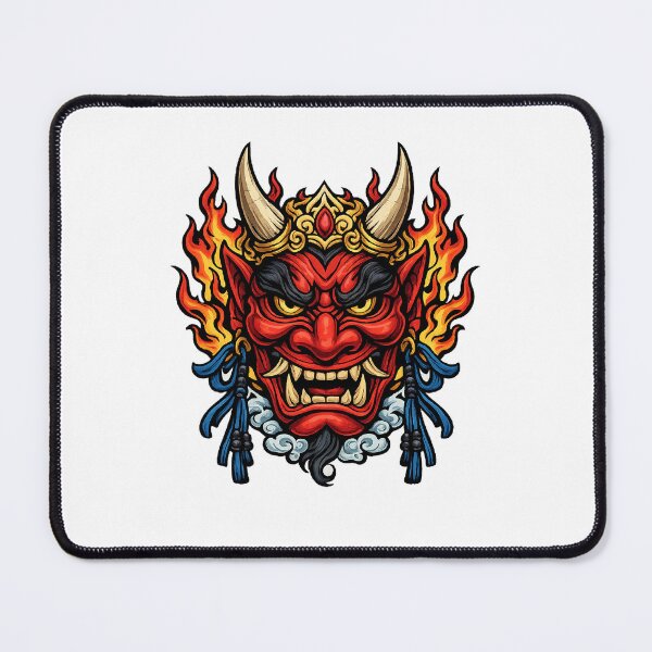 Item preview, Japanese Oni Demon Mask Samurai Folklore Yokai Mythology Hannya Style Japanese designed and sold by The Junto Shop.