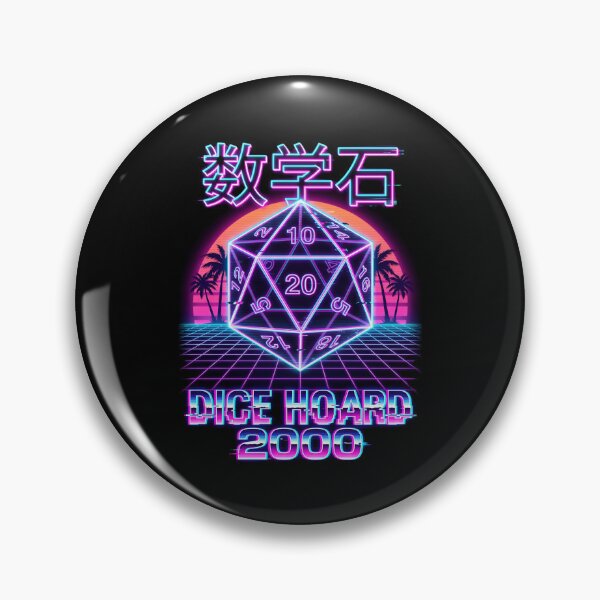 Item preview, Dice Hoard 2000 Synthwave D20 Tabletop RPG Vaporwave designed and sold by Fenay Designs.