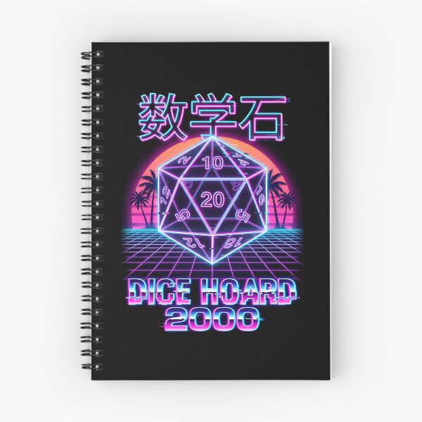 Item preview, Dice Hoard 2000 Synthwave D20 Tabletop RPG Vaporwave designed and sold by Fenay Designs.