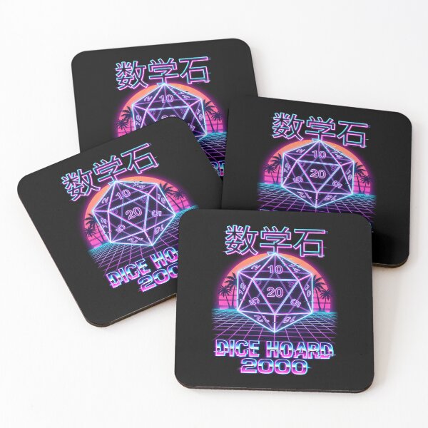 Item preview, Dice Hoard 2000 Synthwave D20 Tabletop RPG Vaporwave designed and sold by Fenay Designs.