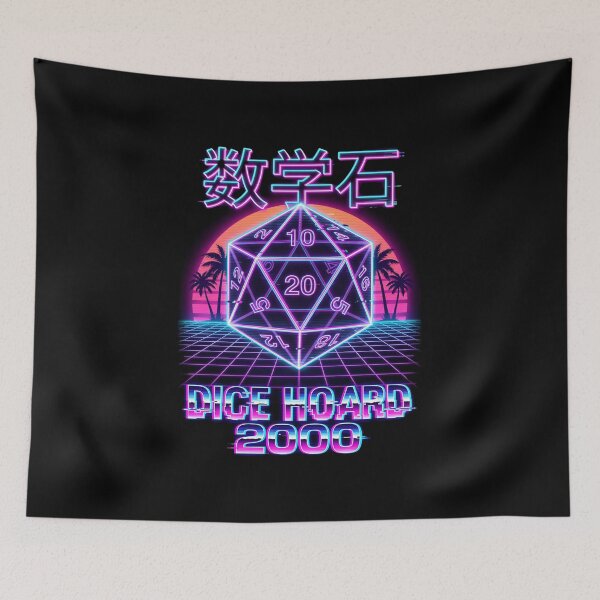 Item preview, Dice Hoard 2000 Synthwave D20 Tabletop RPG Vaporwave designed and sold by Fenay Designs.