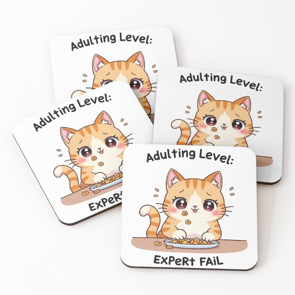 Item preview, Cute Cartoon Cat Failing At Adulting Spilling Cer designed and sold by MY CREATIVE SHOP.