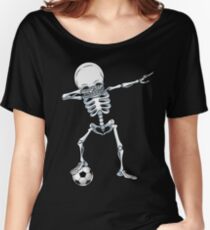 Dabbing Skeleton Soccer T Shirt Halloween Costume Skull Funny Scary Gifts Kids Boys Youth Men Women's Relaxed Fit T-Shirt
