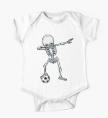Abtupfendes Skelett-Fußball-T-Shirt Halloween-Kostüm-Schädel-lustige furchtsame Geschenke Kinderjungen-Jugend-Männer Kurzärmeliger Einteiler