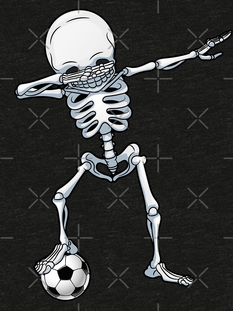 "Dabbing Skeleton Soccer T Shirt Halloween Costume Skull Funny Scary