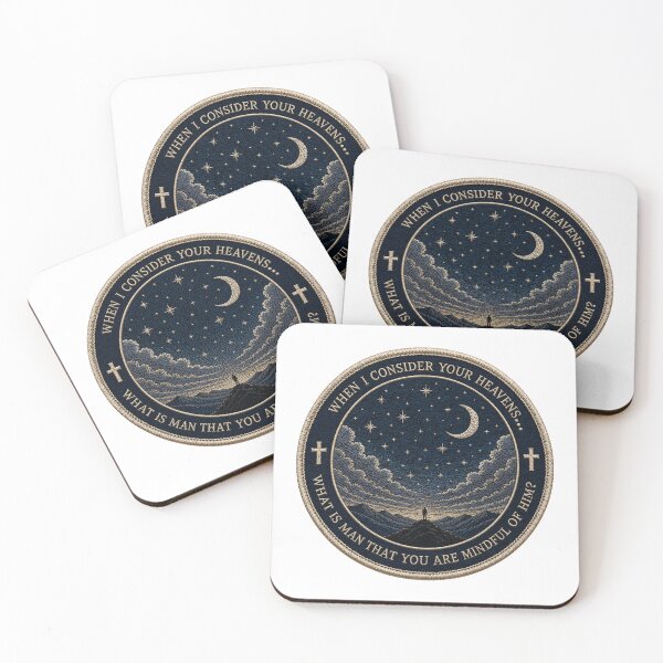 Item preview, Psalm 8:3-4 Moon and Stars Christian Embroidered Patch designed and sold by thefaithpatch.