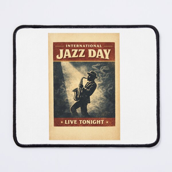 Item preview, International Jazz Day Vintage Poster – Retro Saxophone Live Tonight Jazz Club Design designed and sold by MartBook.