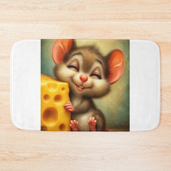 Artikelvorschau, Glückliche Maus mit Käse entworfen und verkauft von PetsArt.