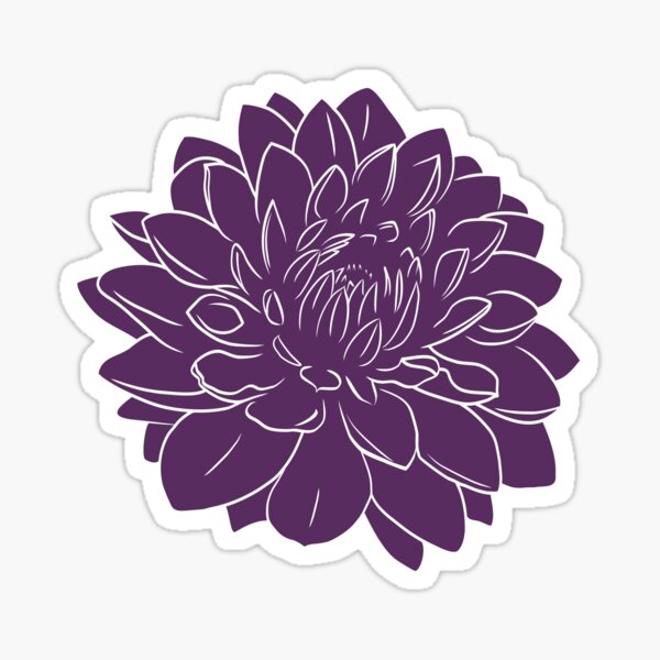 Dark Purple Dahlia Sticker
