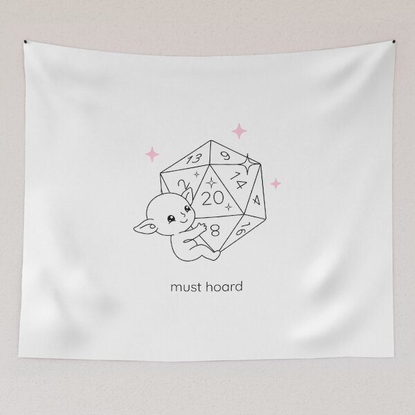 Item preview, Must Hoard Cute Kawaii D20 Tabletop RPG Gamer designed and sold by Fenay Designs.