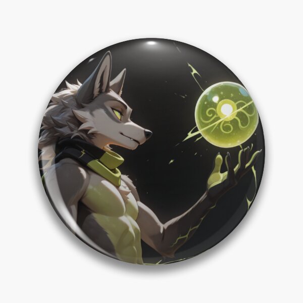 Item preview, Anthro Wolf Green Energy Orb | Furry Art Nature Magic Glow Art designed and sold by LexYote.