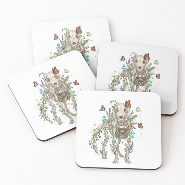 Item preview, Woodland Animal Skeleton with Nest and Flowers Sticker designed and sold by  Artify Lab.