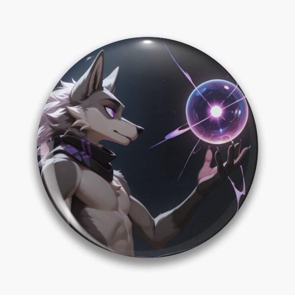 Item preview, Anthro Wolf Violet Energy Orb | Furry Art Mystic Cosmic Dark Art designed and sold by LexYote.