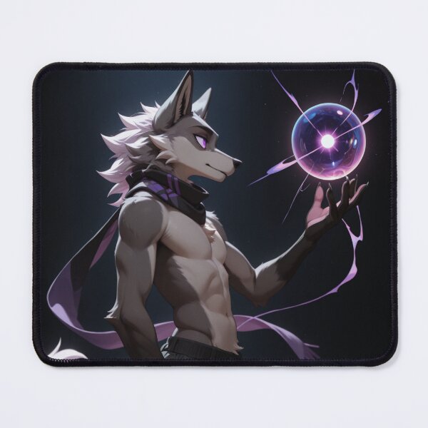 Item preview, Anthro Wolf Violet Energy Orb | Furry Art Mystic Cosmic Dark Art designed and sold by LexYote.