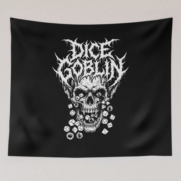 Item preview, Dice Goblin Heavy Metal Skull Tabletop RPG D20 designed and sold by Fenay Designs.