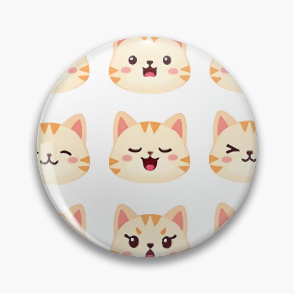 Item preview, Set Of 6 Kawaii Cat Faces Showing Different Emoti designed and sold by MY CREATIVE SHOP.