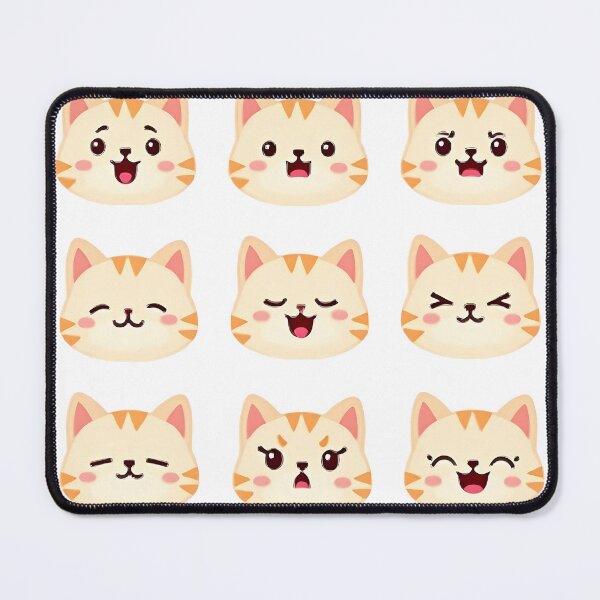 Item preview, Set Of 6 Kawaii Cat Faces Showing Different Emoti designed and sold by MY CREATIVE SHOP.