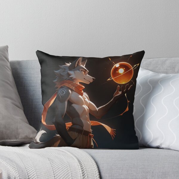 Item preview, Anthro Wolf Orange Energy Orb | Furry Art Fire Glow Warm Dark Art designed and sold by LexYote.