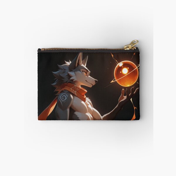 Item preview, Anthro Wolf Orange Energy Orb | Furry Art Fire Glow Warm Dark Art designed and sold by LexYote.