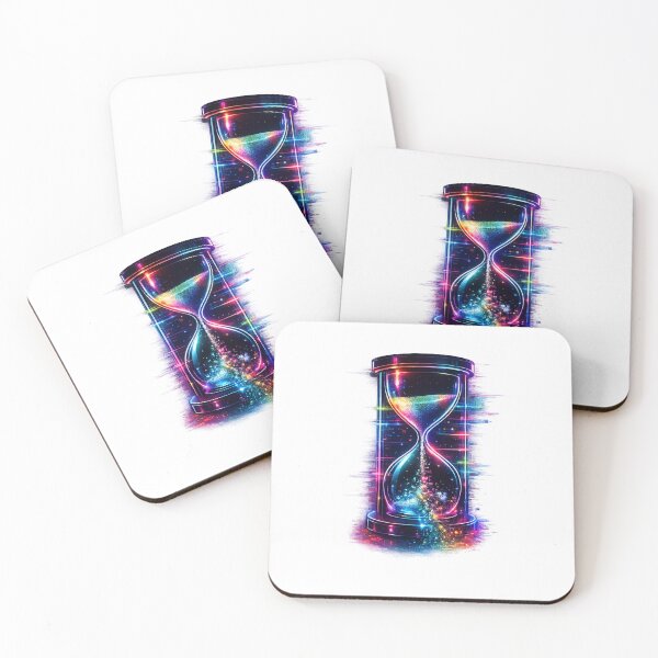Item preview, Glitch Hourglass Rainbow Neon – Cyberpunk Time Distortion designed and sold by UnglaublichGut.